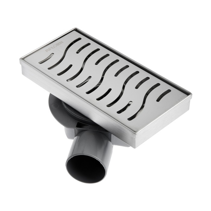 Трап AFLORN AF20410-20,d=50 мм,горизонтальный,c флaнцeм своб.вращ.360&deg;,100х200мм,нерж.сталь