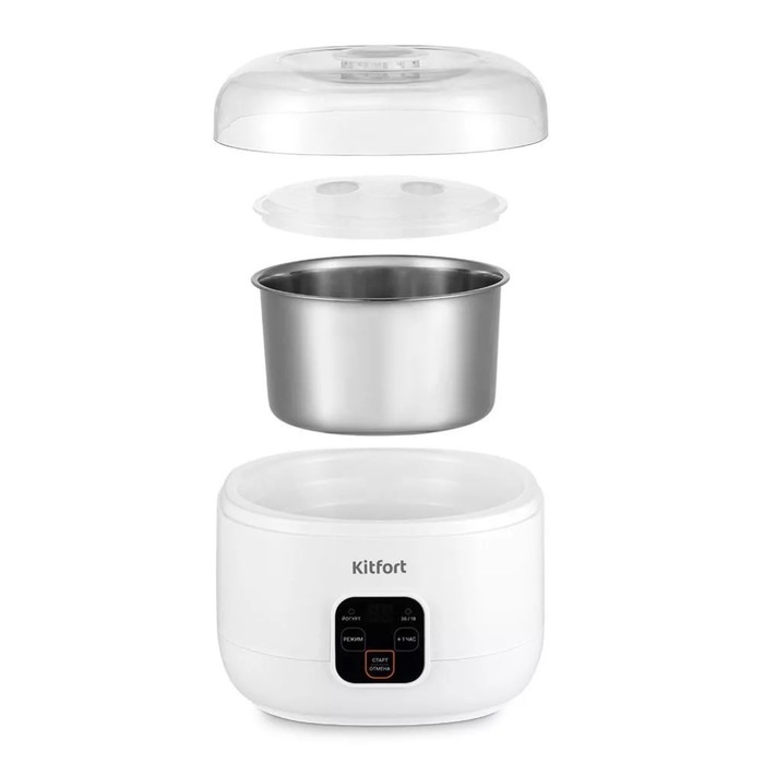Йогуртница Kitfort KT-6082, 15 Вт, 1000 мл, 1 ёмкость, таймер, металл, белая Йогуртница Kitfort KT-6082, 15 Вт, 1000 мл, 1 ёмкость, таймер, металл, белая