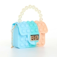 Сумка детская для девочки на замке &laquo;Выбражулька&raquo;, pop it, цвет голубой/бирюзовый/бежевый