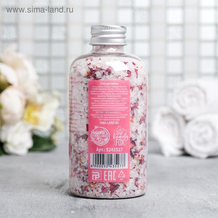 Соль для ванны с лепестками роз &laquo;Вдохновляй красотой&raquo;, 370 г, BEAUTY FОХ