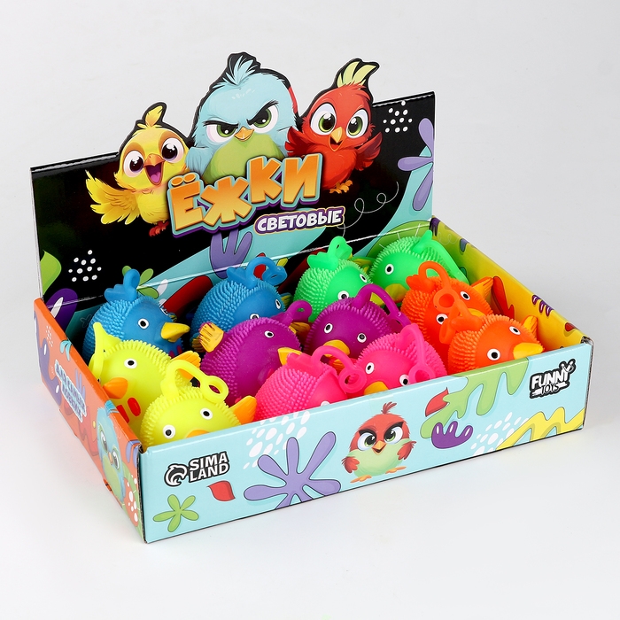Мяч детский резиновый ёжка световой «Злые птички», цвета МИКС , в шоубоксе Мяч детский резиновый ёжка световой «Злые птички», цвета МИКС , в шоубоксе