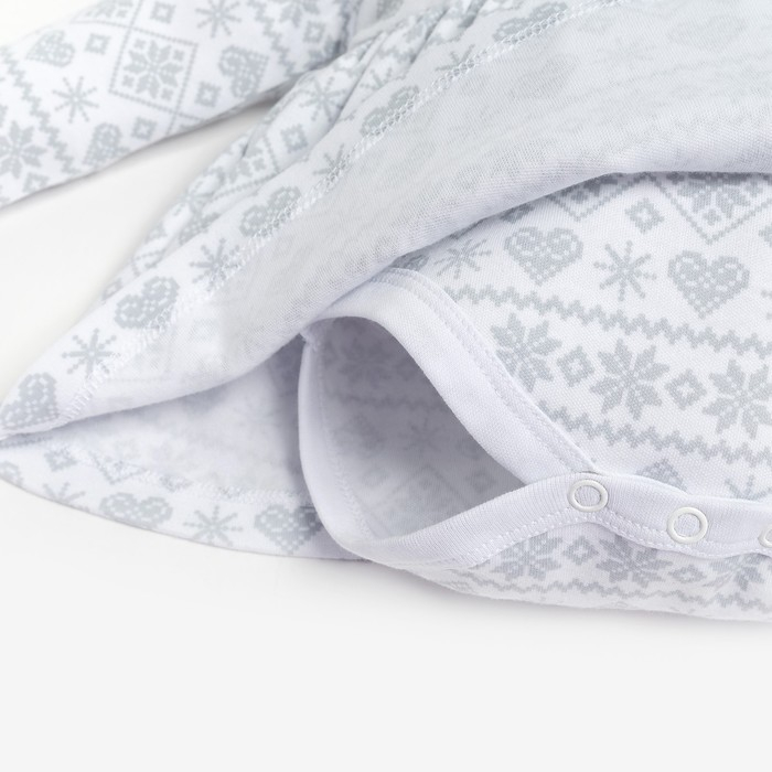 Боди-платье Крошка Я "Олени", рост 74-80 см, белый