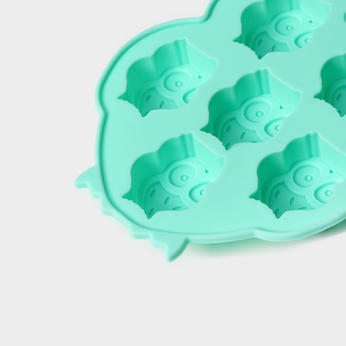 Форма для конфет и шоколада Доляна &laquo;Совы&raquo;, силикон, 12,5&times;11 см, 6 ячеек (3,3&times;2,7&times;1,5 см), цвет МИКС