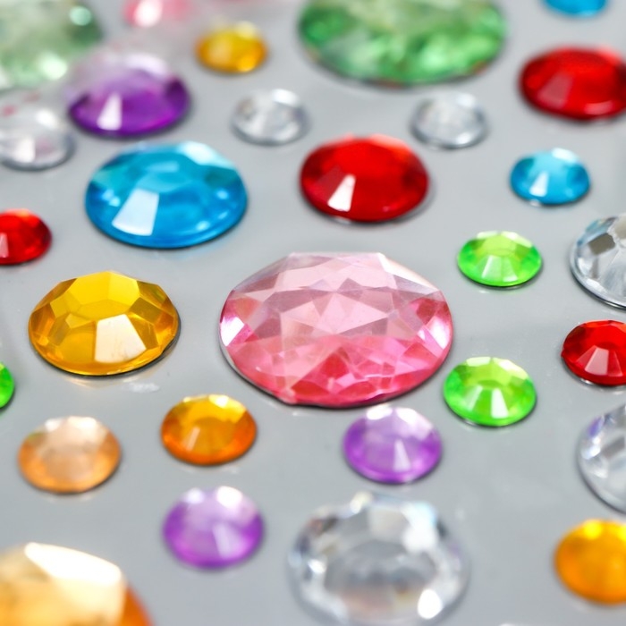 Наклейка пластик Наклейка пластик "Самоцветы" МИКС 23х9,5 см