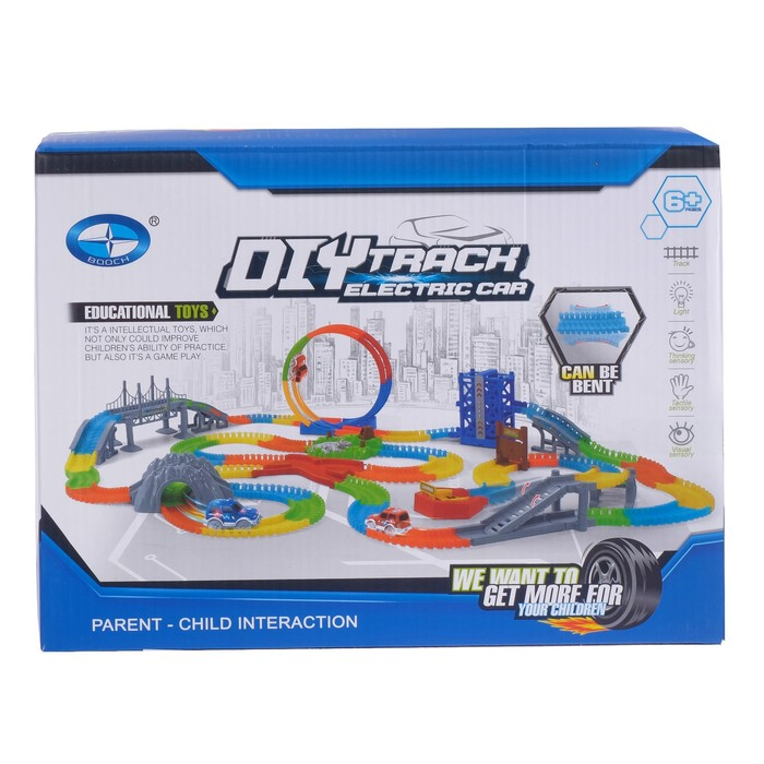 Автотрек &laquo;Магический Трек&raquo;, гибкий, светится в темноте, 123 детали, лифт