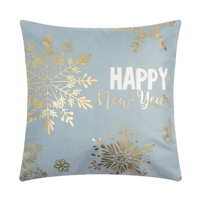 Чехол на подушку Этель "Снежинки" 40х40 см, 100% п/э, велюр