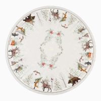 Скатерть Этель "Новогоднее чудо" d=220см +/-3см с ВГМО, 100%хл, саржа 190гр/м2