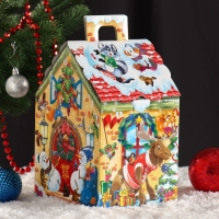 Новый год. Подарочная коробка "Отдых", 17 х 14,5 х 24,5 см.