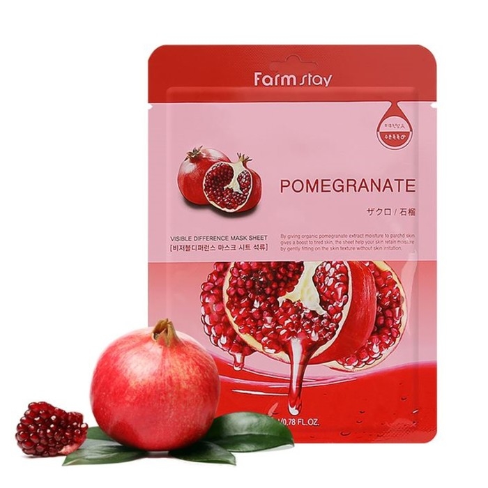 Тканевая маска с натуральным экстрактом граната Farmstay, 23 мл Тканевая маска с натуральным экстрактом граната Farmstay, 23 мл