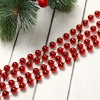 Бусы на ёлку 2,7 м "Шарики" d-9 мм, красный Бусы на ёлку 2,7 м "Шарики" d-9 мм, красный