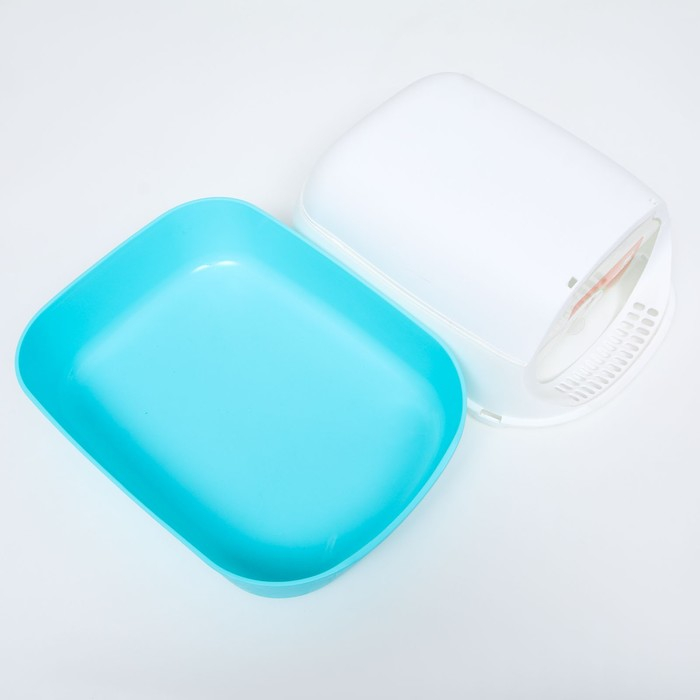 Туалет-домик 43 х 32 х 28 см, бело-голубой Туалет-домик 43 х 32 х 28 см, бело-голубой