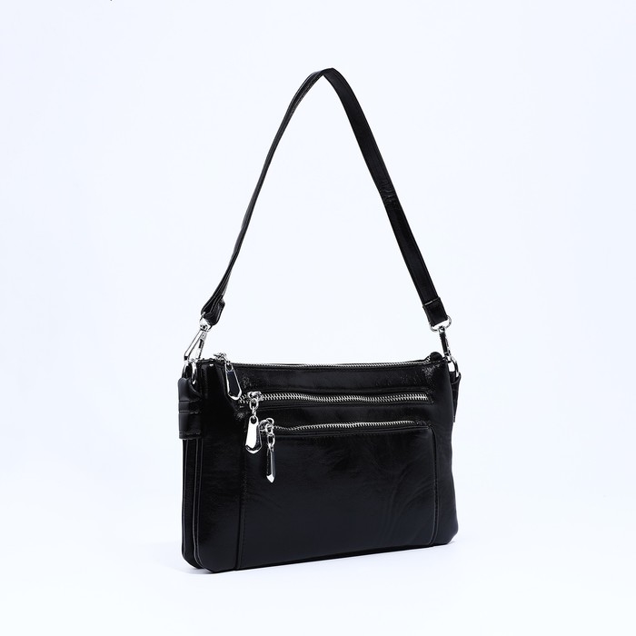 Сумка кросс-боди на молнии, цвет чёрный