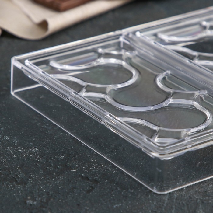 Форма для шоколада KONFINETTA «Симпл-димпл», 27,5×17,5×2,5 см, 3 ячейки 15,3×7,5×0,8 см, цвет прозрачный Форма для шоколада KONFINETTA «Симпл-димпл», 27,5×17,5×2,5 см, 3 ячейки 15,3×7,5×0,8 см, цвет прозрачный