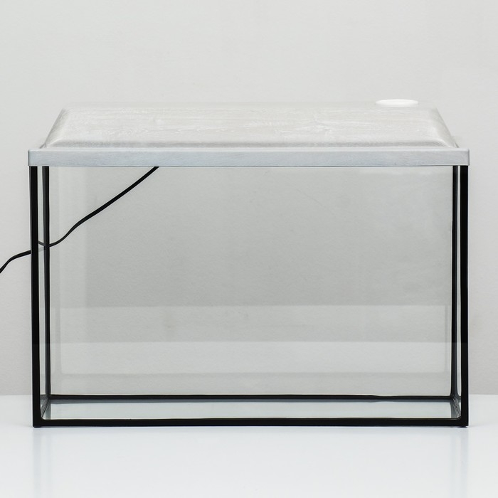 Аквариум Прямоугольный Аквариум Прямоугольный "Атолл" с крышкой, 40 литров, 55 х 21 х 35/40 см, беленый дуб