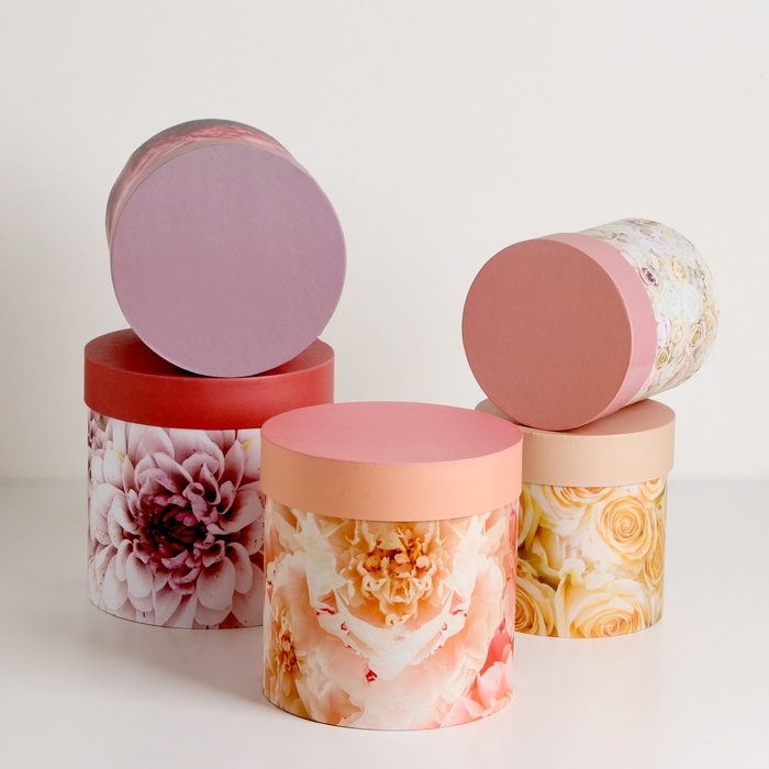 Набор шляпных коробок 5 в1 "Мечта", 20 х 20 - 15 х 15 см