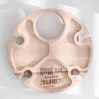 Столик-поднос с менажницей и складными ножками "Лучше тебя только вино" D=30x2 см, береза Столик-поднос с менажницей и складными ножками "Лучше тебя только вино" D=30x2 см, береза