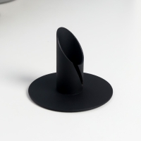 Подсвечник металл на 1 свечу "Цилиндр с трещиной" чёрный 6х8х8 см Подсвечник металл на 1 свечу "Цилиндр с трещиной" чёрный 6х8х8 см