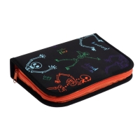 Пенал 3 секции, вкладка внутри, 140 х 210 х 40 мм, тканевый, Calligrata TOP Block "Скелетики" Пенал 3 секции, вкладка внутри, 140 х 210 х 40 мм, тканевый, Calligrata TOP Block "Скелетики"