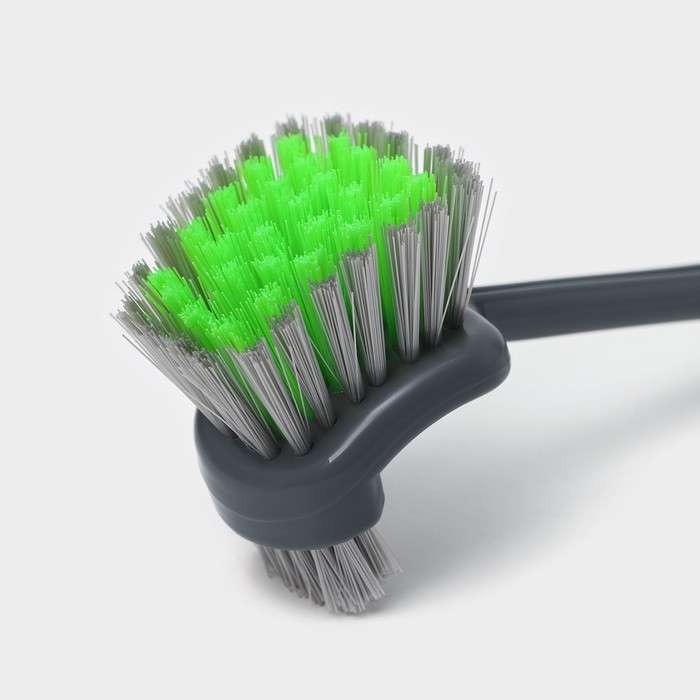 Щётка для посуды Доляна &laquo;Green day&raquo;, двойная, 5,5&times;7,5&times;28,5 см