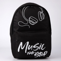 Рюкзак школьный, отдел на молнии, наружный карман, цвет чёрный