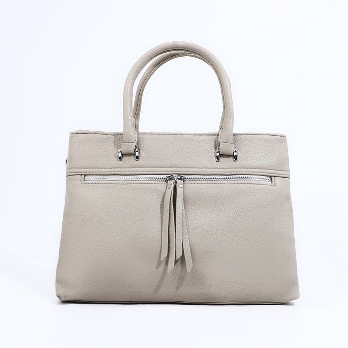 Сумка-тоут на молнии, 2 наружных кармана, цвет серый Сумка-тоут на молнии, 2 наружных кармана, цвет серый