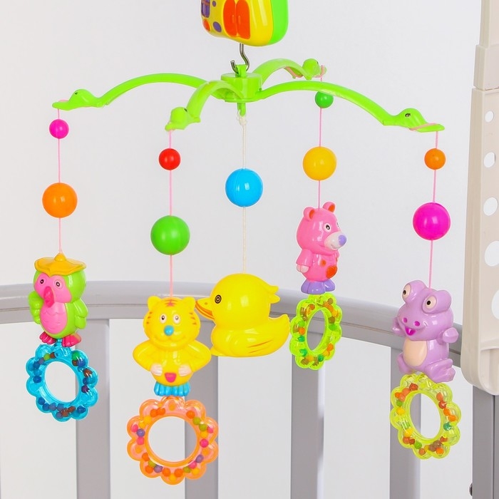 Мобиль музыкальный на кроватку &laquo;Домик. Зверятки погремушки №2&raquo;, заводной, Крошка Я