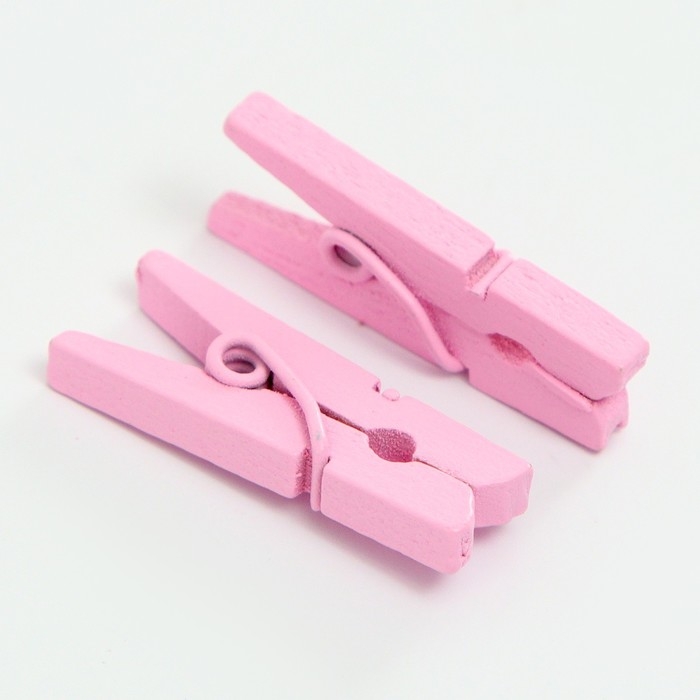 Набор прищепок для декора 50 шт., розовые &mdash; 2,5 см