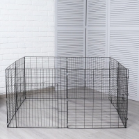 Вольер для животных "Пижон" 8 секций на клипсах 60 х 60 см, ш.п. 37-40 мм, складной, черный