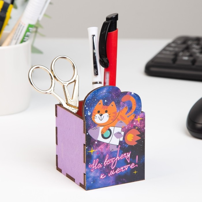 Карандашница Карандашница "На встречу к мечте!" кот, 6х6х10 см