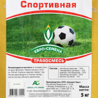 Семена Газонная травосмесь "Евро-семена" "Спортивная" Эконом серия, 5 кг Семена Газонная травосмесь "Евро-семена" "Спортивная" Эконом серия, 5 кг