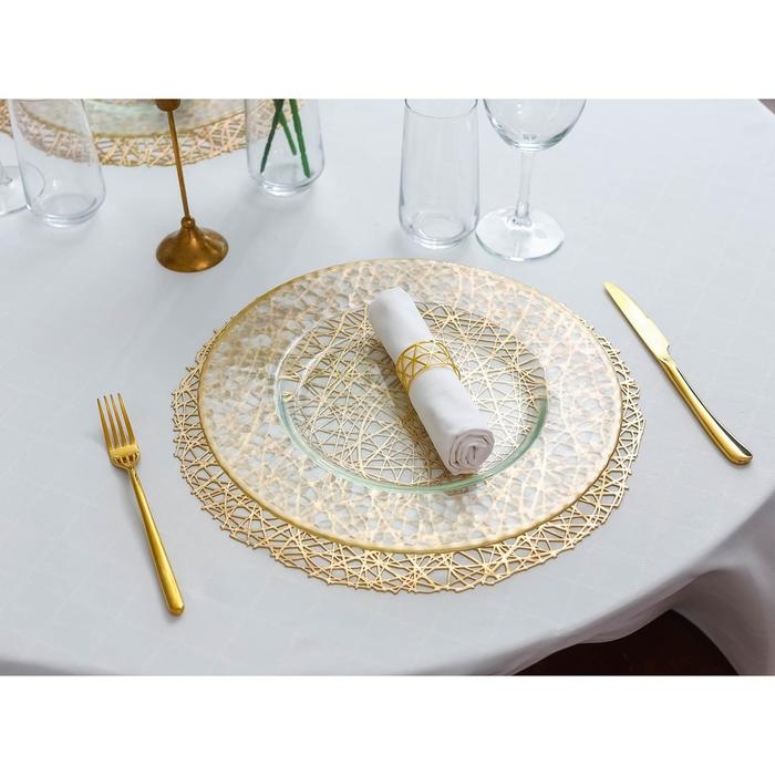 Тарелка подстановочная &laquo;Фишер&raquo;, d=35 см, цвет обводки золотой