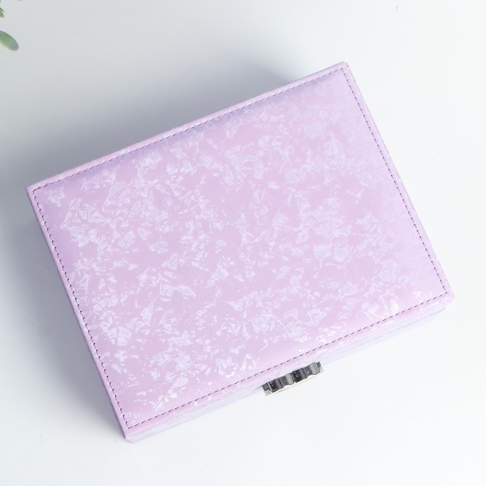 Шкатулка кожзам под часы 2 отделения и бижутерию Шкатулка кожзам под часы 2 отделения и бижутерию "Под бархат" сиреневая 8х15,5х20,5 см