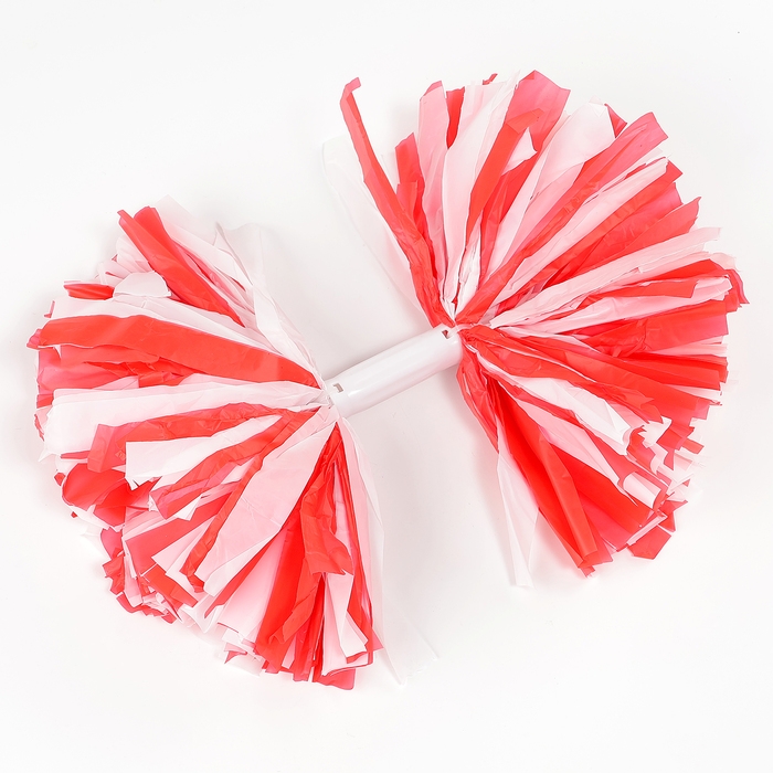 Помпон 1шт, цвет белый+ красный Помпон 1шт, цвет белый+ красный