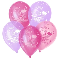 Воздушный шар латексный 12" &laquo;Пой, танцуй, не паникуй&raquo;, прозрачный, цвет роз., фиол., красн., 25 шт.