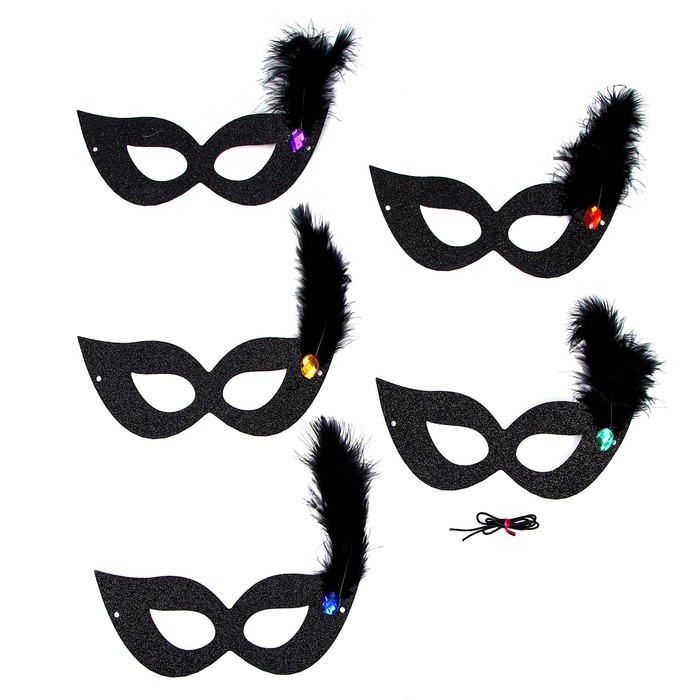 Маска карнавальная «Незнакомка» с пером МИКС Маска карнавальная «Незнакомка» с пером МИКС