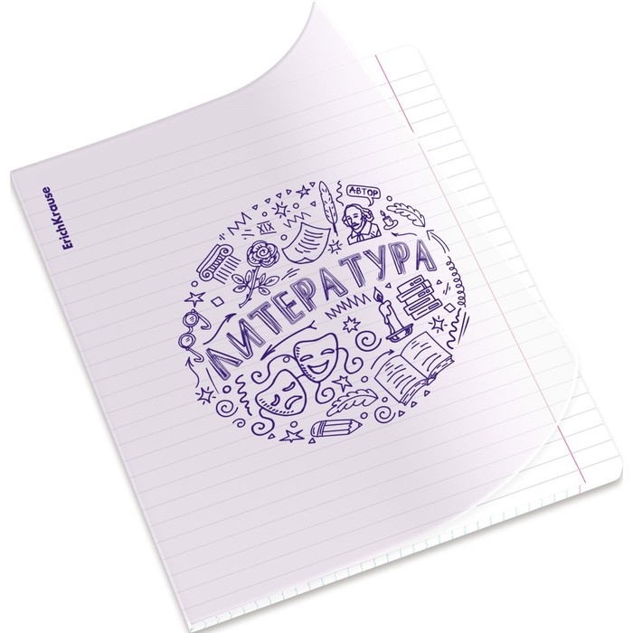 Тетрадь предметная ЛИТЕРАТУРА, 48 листов в линейку, ErichKrause Chaos, пластиковая обложка, шелкография, блок офсет 100% белизна, инфо-блок Тетрадь предметная ЛИТЕРАТУРА, 48 листов в линейку, ErichKrause Chaos, пластиковая обложка, шелкография, блок офсет 100% белизна, инфо-блок