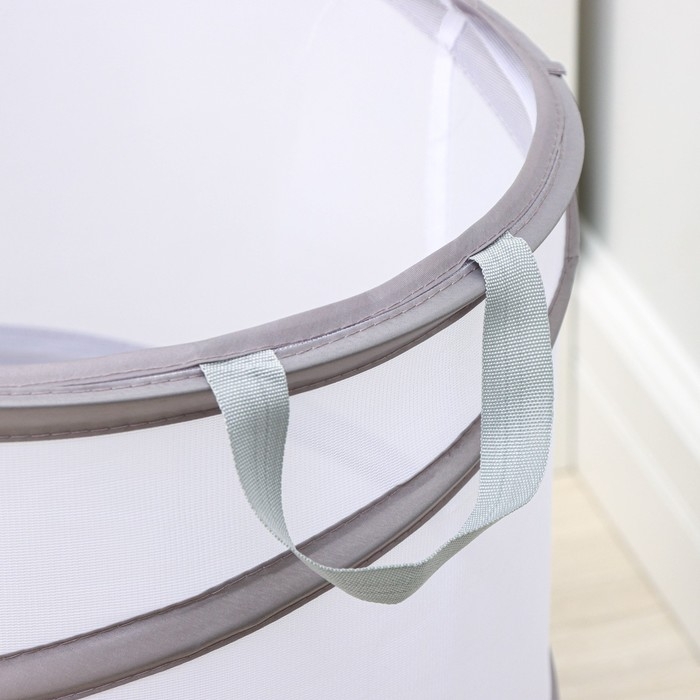 Корзина для белья Доляна, складная, 35×35×43 см, цвет белый Корзина для белья Доляна, складная, 35×35×43 см, цвет белый