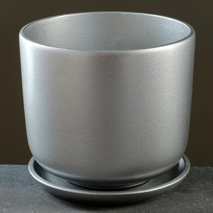 Горшок цветочный Горшок цветочный "Металлик" № 4 (D18) Цилиндр, 3,1 л