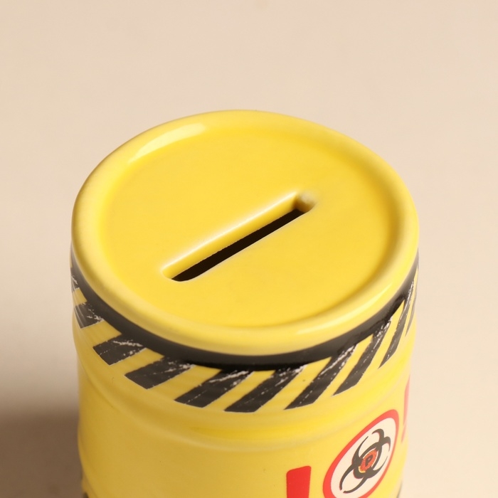 Копилка керамика "Зона повышенной жадности" жёлтая 6,5х6,5х9 см