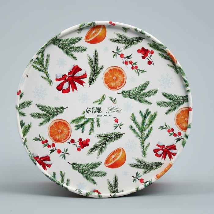 Набор шляпных коробок 3 в 1 &laquo;Акварельный&raquo;, 16 х 10, 14 х 9, 13 х 8.5 см, Новый год