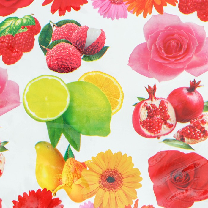 Клеёнка на стол Доляна &laquo;Фрукты&raquo;, ширина 137 см, толщина 0,08 мм, рулон 30 метров