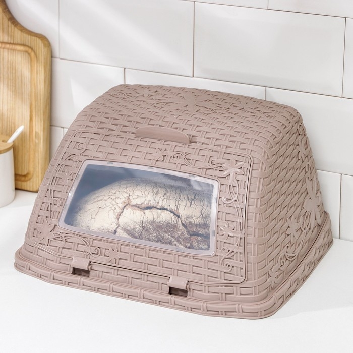 Хлебница &laquo;Плетёнка&raquo;, 26&times;33&times;19 см, цвет светло-коричневый