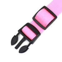 Ошейник с подсветкой Двойная полоса размер М, ОШ 40-48 х 2,5 см 3 режима свечения розовый