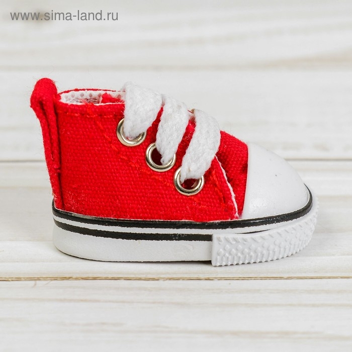 Кеды для кукол, длина подошвы 5 см, цвет красный Кеды для кукол, длина подошвы 5 см, цвет красный