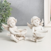 Сувенир полистоун подсвечник "Ангелочек с цветком" МИКС 10х8,2х9,2 см Сувенир полистоун подсвечник "Ангелочек с цветком" МИКС 10х8,2х9,2 см