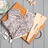 Набор подарочный Доляна Beauty for you: варежка 20х28 см, прихватка 17х17 см, 2 лопатки Набор подарочный Доляна Beauty for you: варежка 20х28 см, прихватка 17х17 см, 2 лопатки