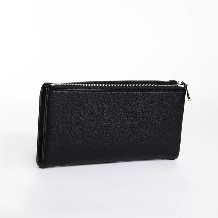 Кошелёк женский на магните, цвет чёрный