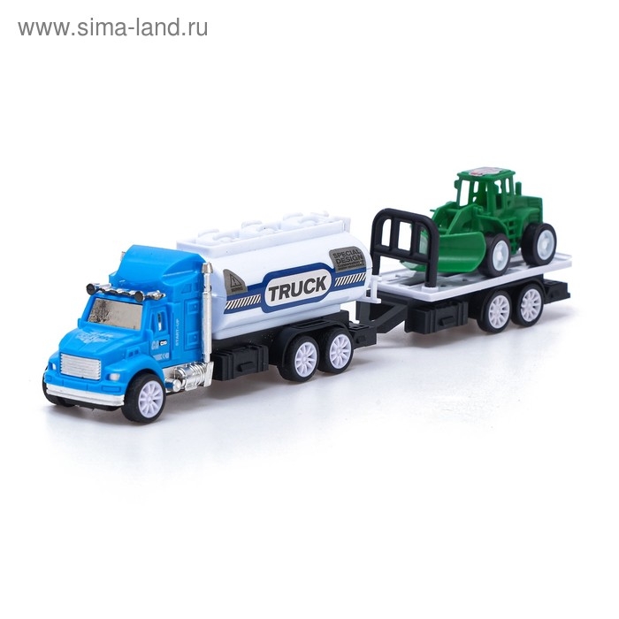 Грузовик инерционный «Городские службы» с трактором, МИКС Грузовик инерционный «Городские службы» с трактором, МИКС