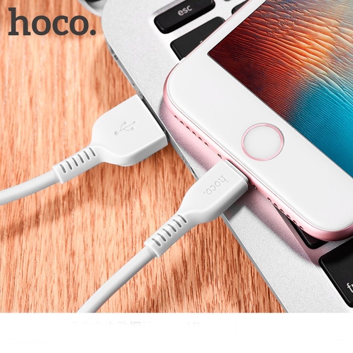 Кабель Hoco X20, Lightning - USB, 2,4 А, 1 м, PVC оплетка, белый Кабель Hoco X20, Lightning - USB, 2,4 А, 1 м, PVC оплетка, белый