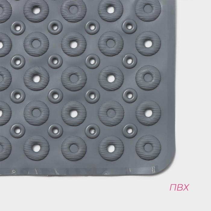 Коврик противоскользящий в ванну на присосках Доляна &laquo;Массажный&raquo;, 37&times;67 см, цвет МИКС